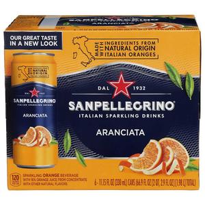 San Pellegrino Aranciata 6 pack, 11.15 oz CANS Outlet Explore