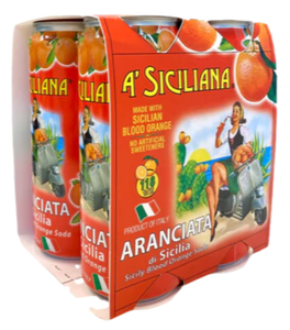 Sicilian Aranciata, Blood Orange Soda, A’ Siciliana, 4 Pack  - 4 x 330 mL (11.5 Fl Oz) Cans For Nice Cheap Online