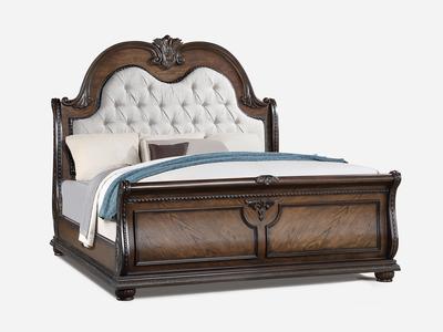 Stanley Coffee Brown King Sleigh Bed Tumblr