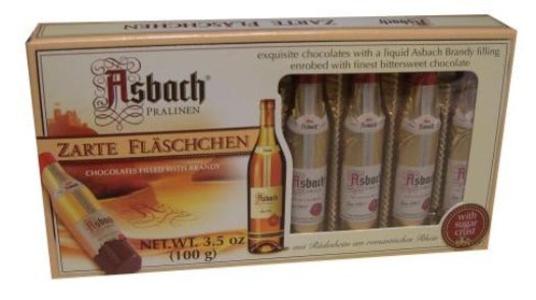 Asbach Chocolate Bottles filled with Brandy, (8 pc) 100g Outlet Genuine