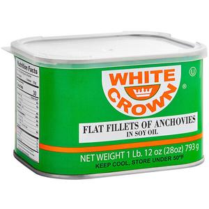 Anchovies, Flat Fillets in Soya Oil (White Crown) 28oz (793g) Cheap Pice