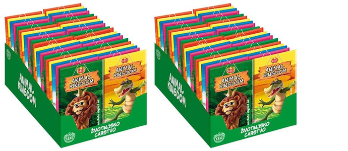 Animal Kingdom Milk Chocolate with sticker, CASE, 80x15g Visit For Sale