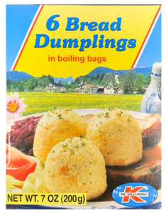 6 Bread Dumplings in Boiling Bags (Dr. Willi Knoll) 7 oz Manchester For Sale