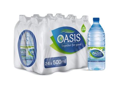 Oasis Water Bottle 500ml, Pack of 24 With Credit Card
