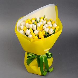 White and Yellow Tulips Bouquet Discount 2025 New
