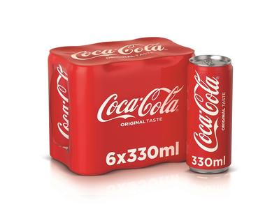 Coca Cola Regular in Can 330ml 6pcs/pack Cheap Sale Manchester Great Sale