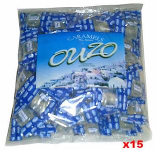 Ouzo Hard Candy (Fantis) round tablets, CASE (15 x 1lb) Perfect For Sale
