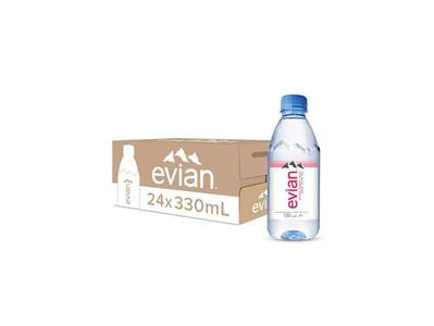 Evian Natural Mineral Water 330ml, PET Bottle, Case of 24 Sale Extremely