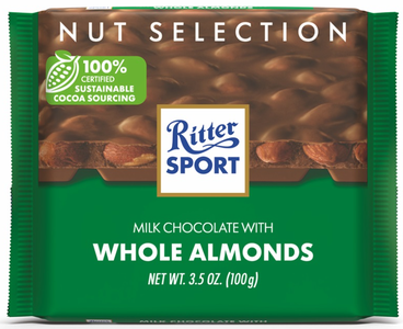 Ritter Sport Milk Chocolate with Whole Almonds, 100g Sale Fake