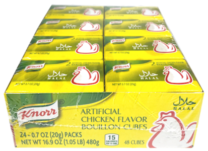 Knorr Chicken Flavor Bouillon Cubes, CASE (24 x 20 g packs), 16.9 oz (480 g) Quality Original