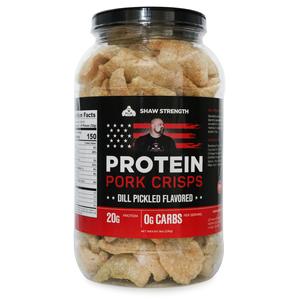 Shaw Strength Protein Pork Rinds (Dill Pickle, 8oz); Developed for World’s Strongest Man Brian Shaw, Keto-Friendly, High Protein, No Carb, All-Natural Crisps Fried in Coconut Oil Clearance Buy