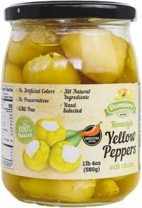 Yellow Peppers Stuffed with Cheese (Domasen) 580g Clearance Reliable