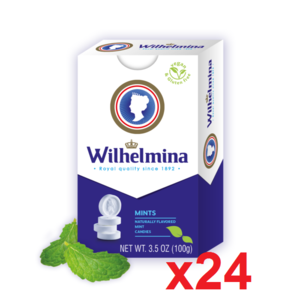 Wilhelmina Mints CASE (24 x 3.5 oz (100g)) Low Pice Fee Shipping For Sale