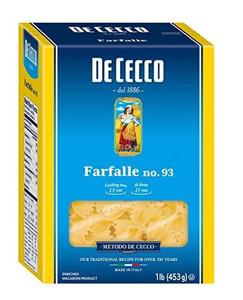 Bow Tie Pasta, Farfalle #93 (DE CECCO) 1 lb (454g) Outlet Top Quality