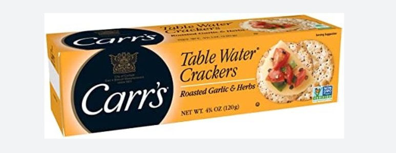 Carr's Water Crackers, Garlic Herb, 4.25oz Outlet Excellent