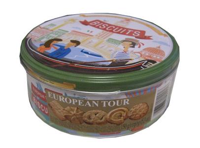 Butter Cookies, European Tour Biscuits (Jacobsens) 5.3 oz (150g) Tin Clearance Inexpensive