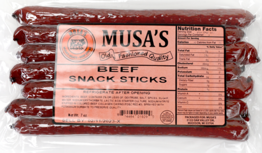 Beef Snack Sticks (Musas) 7oz Cheap Pice Outlet Sale