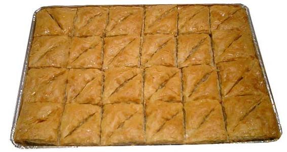 Baklava with Walnuts and Honey, TRAY, 48 Triangles Discount Store