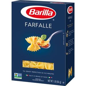 Bow Tie Pasta, Farfalle (Barilla) 1 lb (454g) Cheapest Sale Online