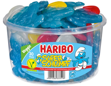 Haribo Super-Schlumpf (Large Smurfs) 30st, Tub Outlet Exclusive