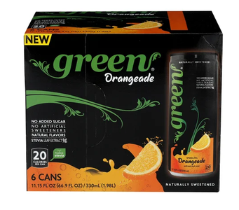 Green Orangeade - Naturally Sweetened Carbonated Soda, 12 Fl Oz each can - Pack of 6 Outlet New Arrival