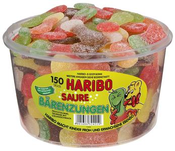 Haribo Saure Barenzungen, Sour Bears Tongues, Tub Free Shipping Good Selling