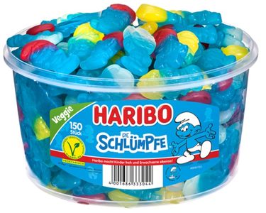 Haribo Die Schlumpfe (Smurf Gummi Candy) 150st. Tub Outlet Collections