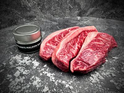 Picanha Steaks Wagyu BMS8-9 with Maldon Salt Huge Surprise For Sale