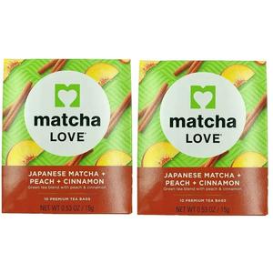 2 Boxes of Matcha Love Japanese Mactha, Peach, Cinnamon Tea (10 Teabags) Low Cost Cheap Pice