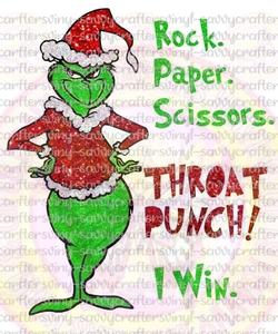 Rock Paper Scissors Grinch Glitter Original Cheap Pice