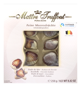Chocolate Sea Shells -WHITE- (MAÎTRE TRUFFOUT) 8.8 oz (250g) Free Shipping With Mastercard