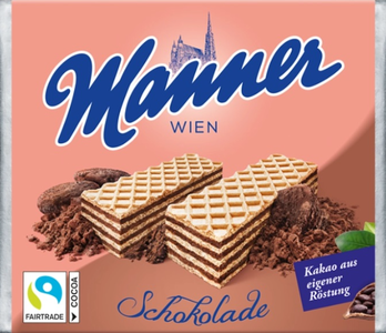 Chocolate Cream Filled Wafers (Manner) (75g) Free Shipping Good Selling