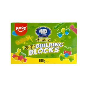 Amos 4D Gummy Sour Building blocks 100 g Amazon Cheap Pice