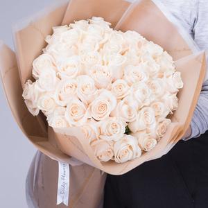 50 Premium White Roses Bouquet Buy Cheap Best Pices