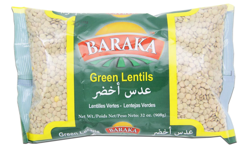 Whole Green Lentils, Large (Baraka) 32oz Big Discount For Sale