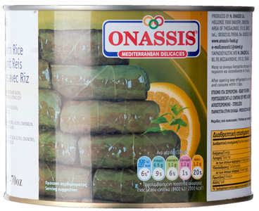 Vine Leaves Stuffed with Rice, Dolmadakia (Onassis) 2000g (70 oz) Looking For Online