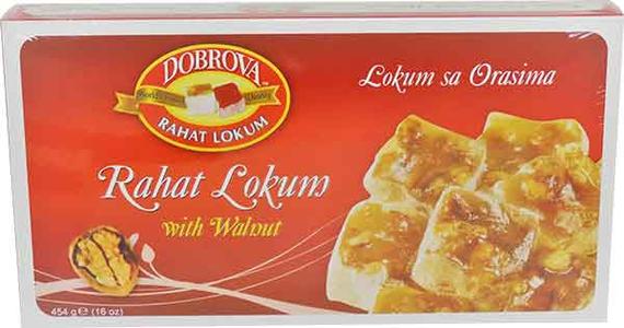 Turkish Delight with Walnuts, Rahat Lokum (Dobrova) 16 oz Perfect