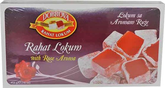 Turkish Delight with Rose Aroma, Rahat Lokum (Dobrova) 16 oz Cheap Sale Excellent