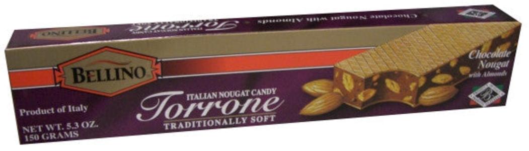 Torrone CHOCOLATE Nougat with Almonds (BELLINO) 150g (5.3 oz) Order Cheap Online
