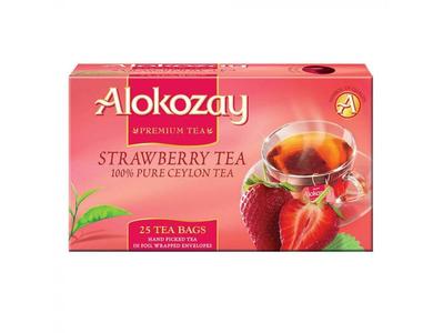 Alokozay Strawberry Tea - 25 Tea Bags in Foil Wrapped Free Shipping Low Shipping