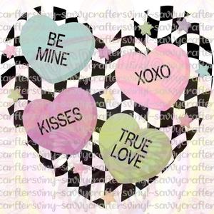 Conversation Hearts on Checkered Official Site Sale Online
