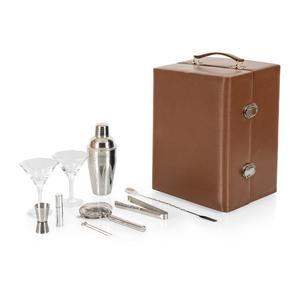 Manhattan Cocktail Set with Case, Mahogany with Tan Interior For Sale Cheap Pice