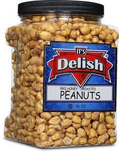 BBQ Honey Roasted Peanuts, 36 Oz  Jumbo Container Clearance With Credit Card