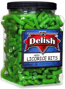 Apple Green Licorice Bits  2.5 LBS (40 Oz) Jumbo Container Jar Sale Browse