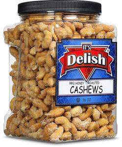 BBQ Honey Roasted Cashews  36 Oz  Jumbo Container Big Discount For Sale