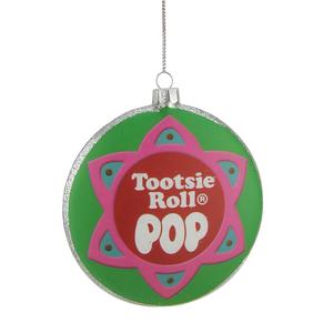 4" Green and Pink "Tootsie Roll POP" Candy Filled Lollipop Christmas Disc Ornament Discount Cheap Online