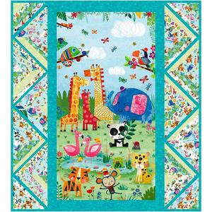 Swingin' Along 2 Panel - Zoo Crew by Lindsey Sagar - A Digitally Printed Collection - Blank Quilting - Kit Clearance Footaction
