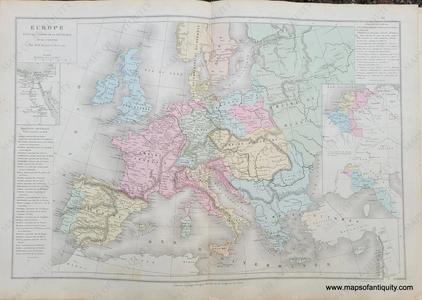 1875 - Europe during the wars of the Republic and the Empire - Europe pour les Guerres de la Republique et de l'Empire - Antique Map Wiki Cheap Pice