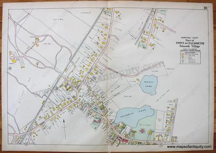 1906 - Part of Town of Falmouth - Falmouth Village (MA) - Antique Map Free Shipping The Cheapest
