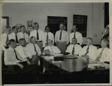 1937 Press Photo Mediator Meets With Railroad Officials Cheap Sale Outlet